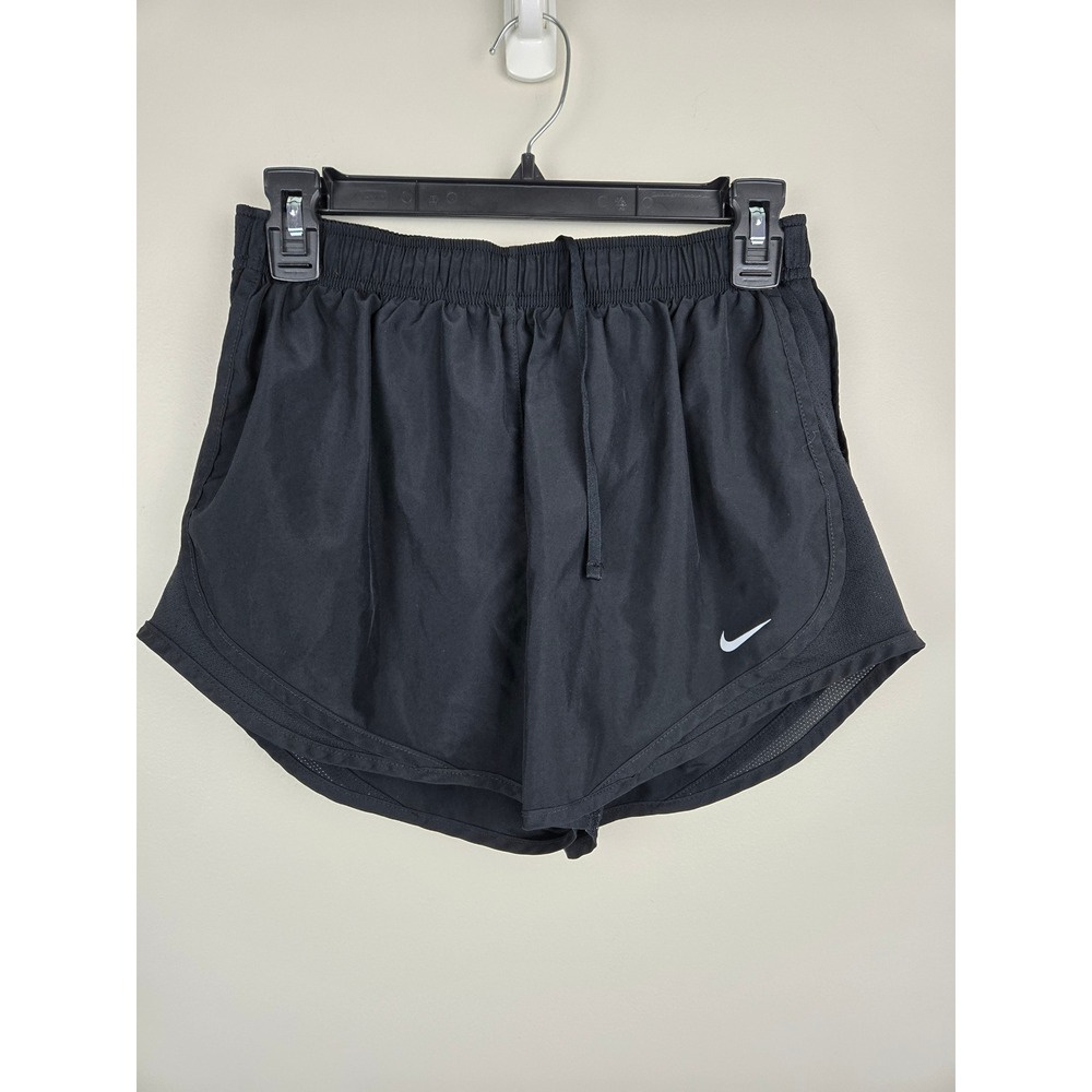 Nike‎ Dri-FIT Women Running Shorts Black Mesh Trim Athletic Gym Workout Size M